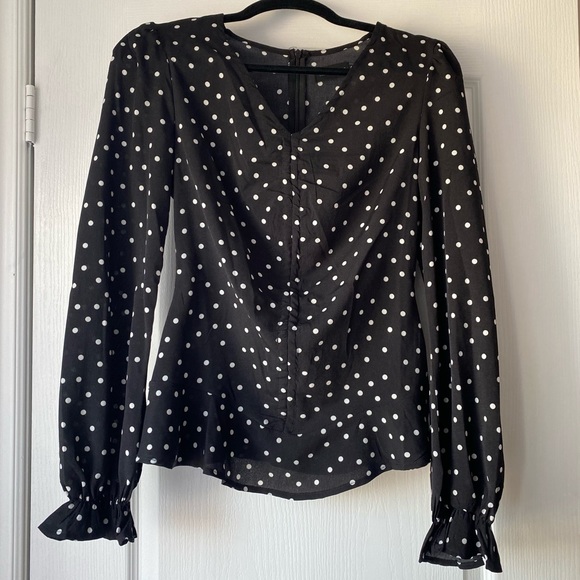 Black Polka Dot Blouse - Picture 5 of 9